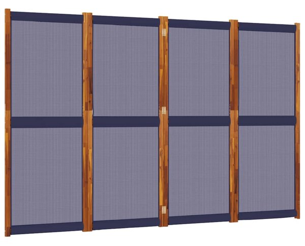 Sötétkék 4 paneles térelválasztó 280 x 180 cm