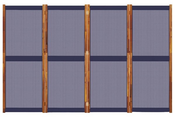 Sötétkék 4 paneles térelválasztó 280 x 180 cm