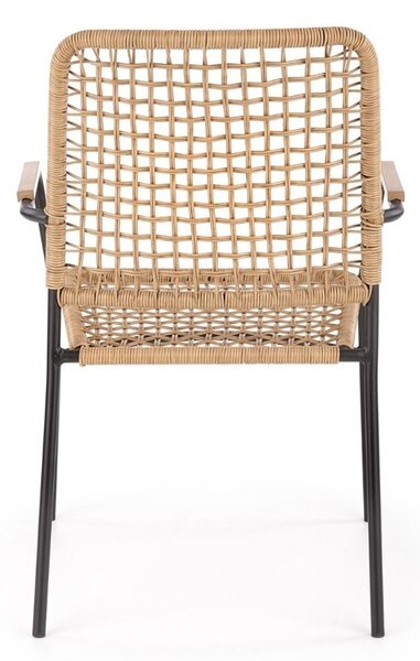 Baltar étkezőszék, rattan / fekete