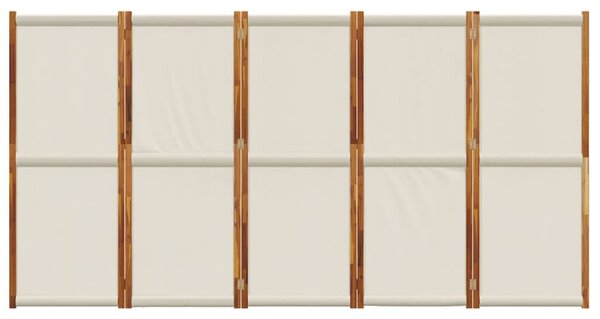 Világosszürke 5 paneles térelválasztó 350 x 180 cm