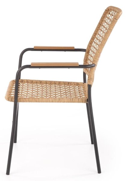 Baltar étkezőszék, rattan / fekete
