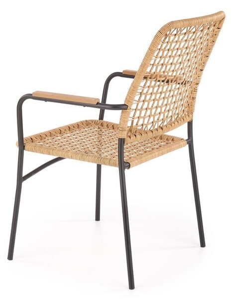 Baltar étkezőszék, rattan / fekete