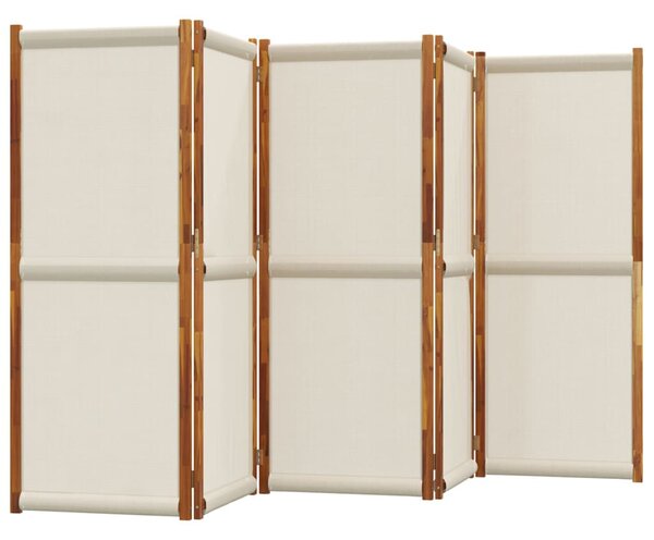 Világosszürke 5 paneles térelválasztó 350 x 180 cm