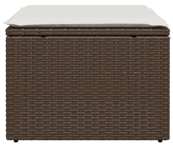 Barna polyrattan kerti szék párnával 55 x 55 x 37 cm