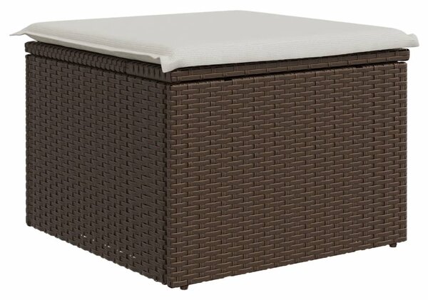 Barna polyrattan kerti szék párnával 55 x 55 x 37 cm