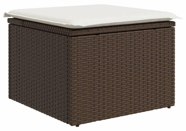 Barna polyrattan kerti szék párnával 55 x 55 x 37 cm