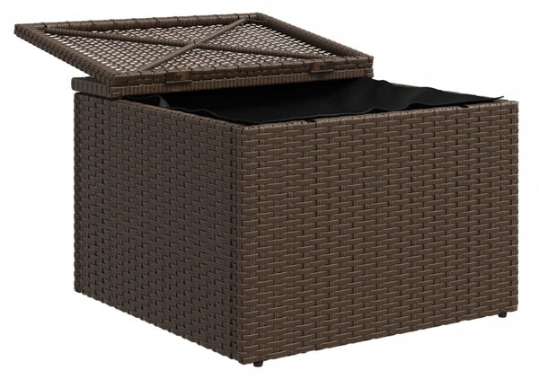 Barna polyrattan kerti szék párnával 55 x 55 x 37 cm