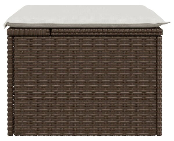Barna polyrattan kerti szék párnával 55 x 55 x 37 cm