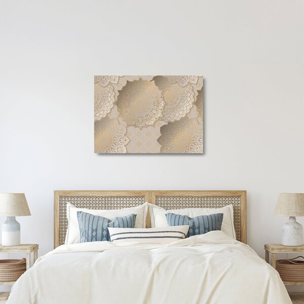 Kép - Mandalák arany tónusokban (üvegen) (70x50 cm)
