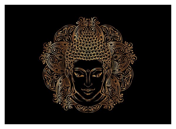 Arany Buddha képe (üvegen) (70x50 cm)