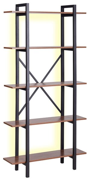 Ötszintes polcos elem DARBY 180 cm Sötétbarna