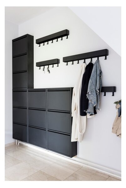 Fekete fém billenő ajtós cipőtartó 50x103x15 cm Billy – Spinder Design
