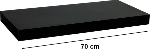 Fali polc STILISTA® Volato 70 cm - fekete fényes