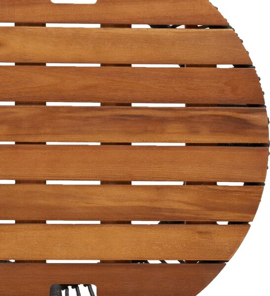 2 db szürke polyrattan kerti kisasztal fa asztallappal