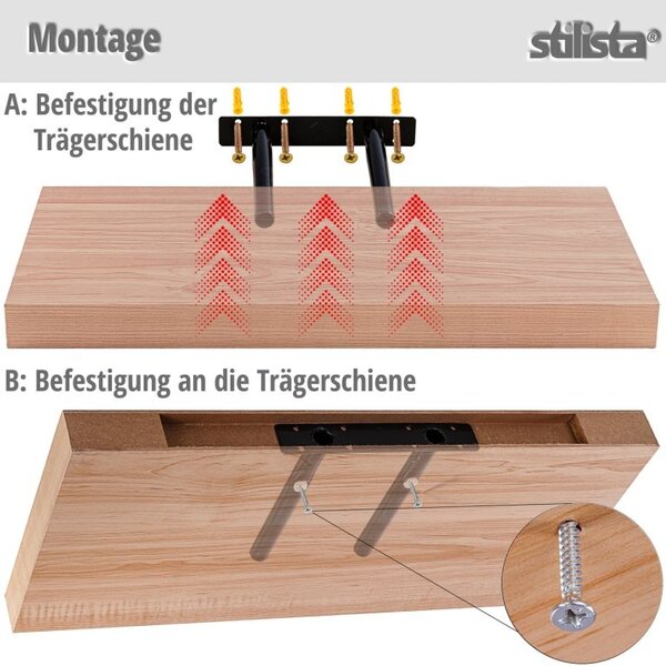 STILISTA Fali polc Volato 90 cm sötét fa