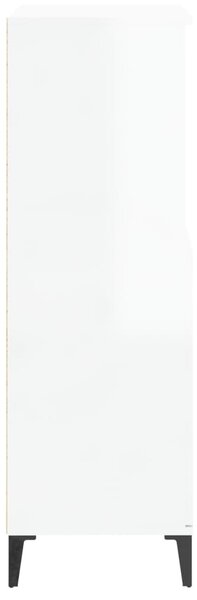 Magasfényű fehér szerelt fa magasszekrény 60 x 36 x 110 cm