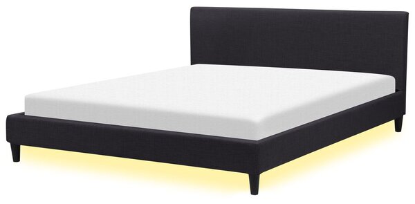 Ágy LED világítással FITOU 180 x 200 cm Fekete