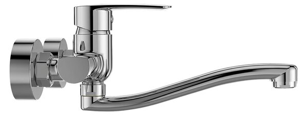 Mereo, Mereo fali mosogatócsaptelep, Pego, 150 mm, lapos ívelt karral 200 mm, króm, MER-CB301P
