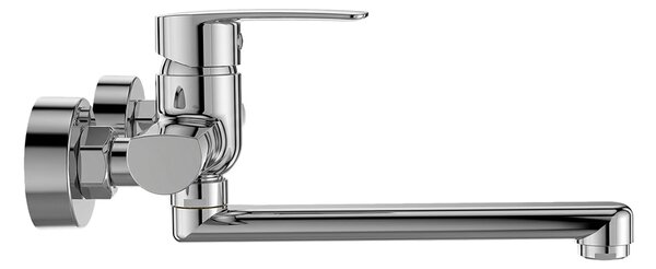 Mereo, Mereo fali mosogatócsaptelep, Pego, 150 mm, lapos egyenes karral 160 mm, króm, MER-CB30202P