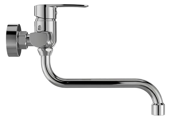 Mereo, Mereo fali mosogatócsaptelep, Pego, 150 mm, csőkarral ø 18 mm - 200 mm, króm, MER-CB30101P
