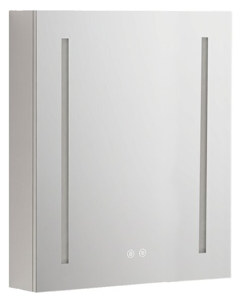 Mereo, Mereo Fürdőszobaszekrény 60 cm, tükrös szekrény, ezüst, MER-CN190P