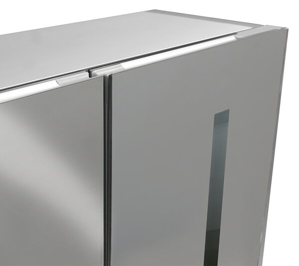 Mereo, Mereo Fürdőszobaszekrény 60 cm, tükrös szekrény, ezüst, MER-CN190