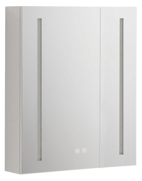 Mereo, Mereo Fürdőszobaszekrény 60 cm, tükrös szekrény, ezüst, MER-CN190