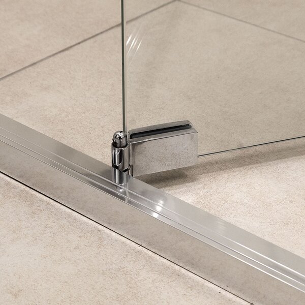 Mereo, Mereo Zuhanykabin, Vesi, négyzet alakú, átlósan kihúzható, 90x90 cm, króm ALU, átlátszó üveg, MER-CK82223S