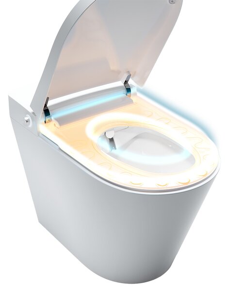 Mereo, Mereo WC beépített elektronikus bidével, RIMLESS, 592x380x430 cm, kerámia, ülőkével, MER-VSD110S2