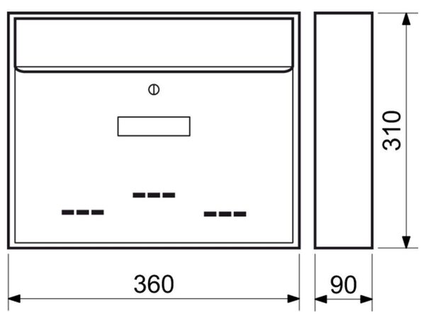Postaláda BK 31, lyukakkal, ezüst