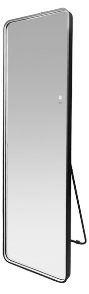 Mereo, Mereo négyzet alakú tükör 500x1700 mm, LED világítás, függő és álló, fekete keret, MER-CN188