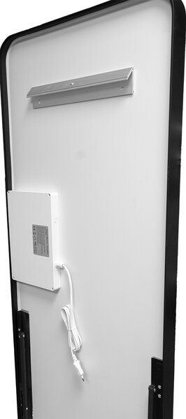 Mereo, Mereo négyzet alakú tükör 500x1700 mm, LED világítás, függő és álló, fekete keret, MER-CN188