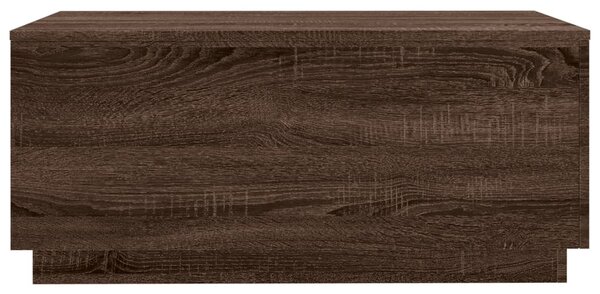 Barna tölgyszínű dohányzóasztal LED-lámpákkal 90x50x40 cm