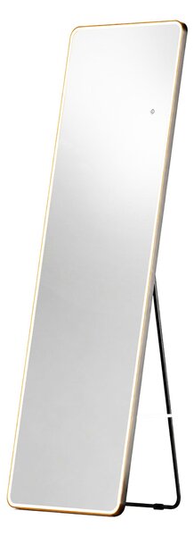 Mereo, Mereo négyzet alakú tükör 500x1700 mm, LED világítás, függő és álló, fekete keret, MER-CN188