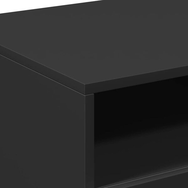Fekete dohányzóasztal LED-lámpákkal 90x49x40 cm