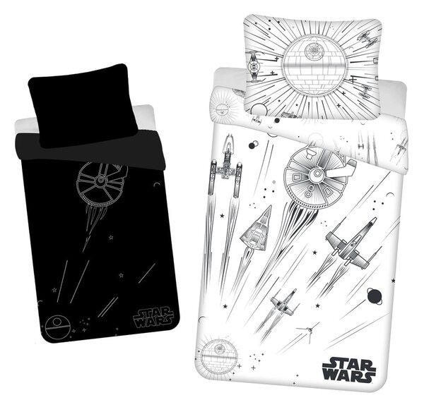 Egyszemélyes pamut gyerek ágyneműhuzat világító hatással 140x200 cm Star Wars – Jerry Fabrics