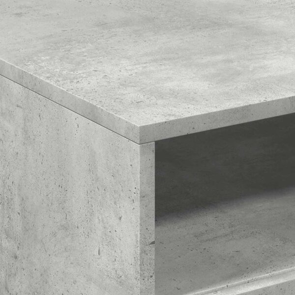 Betonszürke dohányzóasztal LED-lámpákkal 50x49x40 cm