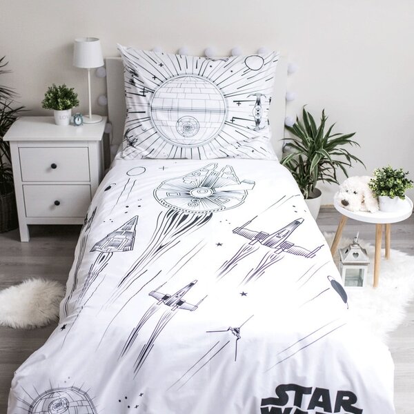 Egyszemélyes pamut gyerek ágyneműhuzat világító hatással 140x200 cm Star Wars – Jerry Fabrics