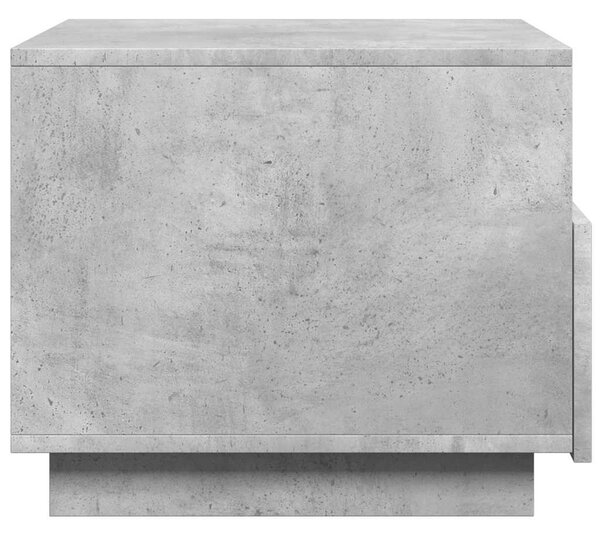 Betonszürke dohányzóasztal LED-lámpákkal 50x49x40 cm