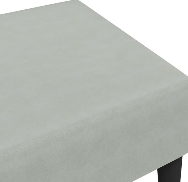 Világosszürke bársony lábzsámoly 77x55x31 cm
