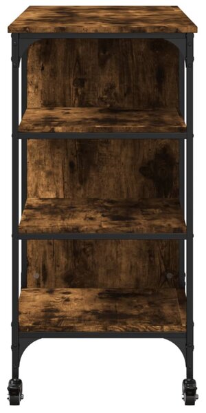 Füstös tölgy színű szerelt fa zsúrkocsi 100 x 45 x 89,5 cm