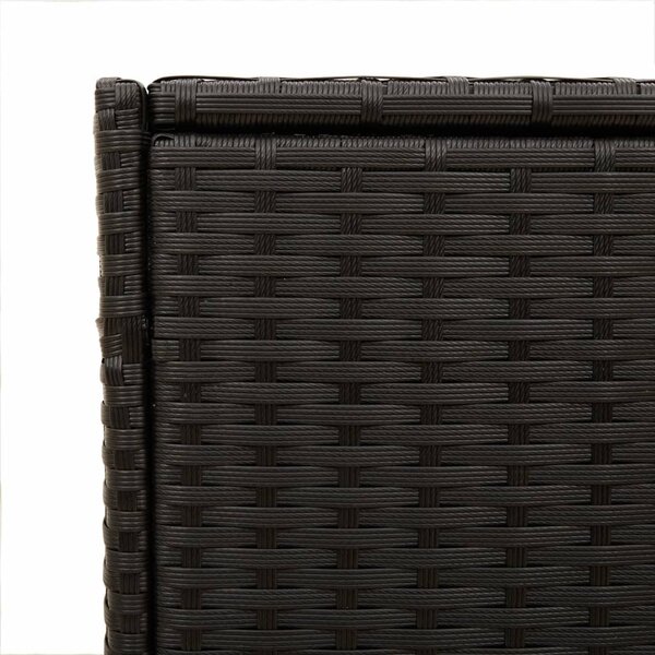 Fekete polyrattan kerti tárolóláda kerekekkel 283 L