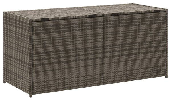 Szürke polyrattan kerti tárolóláda 283 L