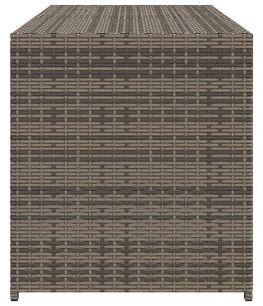 Szürke polyrattan kerti tárolóláda 283 L