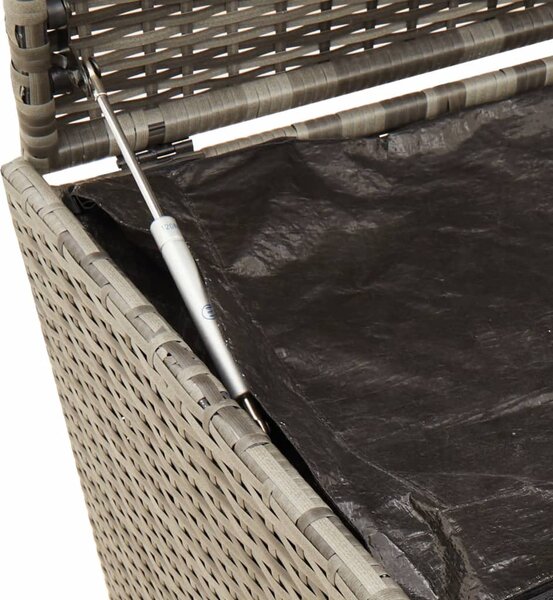 Szürke polyrattan kerti tárolóláda 283 L