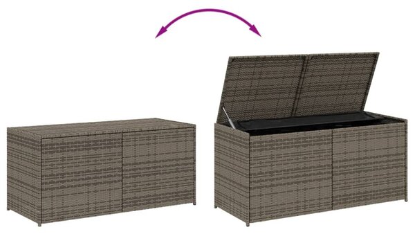 Szürke polyrattan kerti tárolóláda 283 L