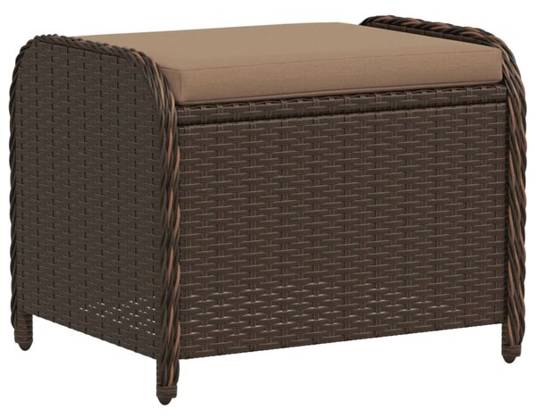 Barna polyrattan kerti szék párnával 58 x 46 x 46 cm