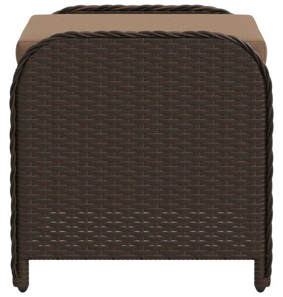 Barna polyrattan kerti szék párnával 58 x 46 x 46 cm