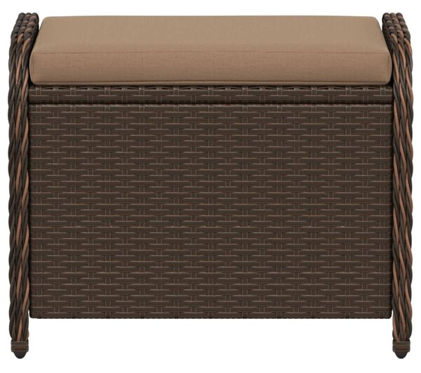 Barna polyrattan kerti szék párnával 58 x 46 x 46 cm