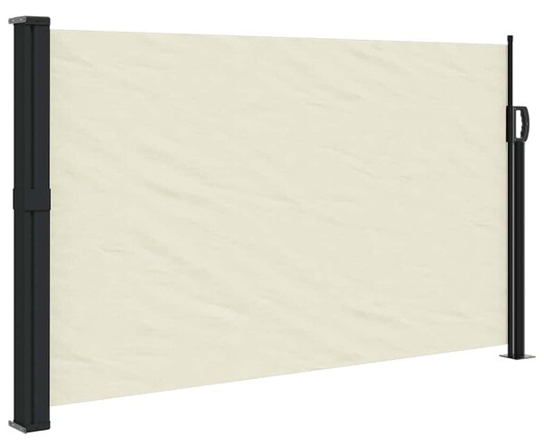Krémszínű behúzható oldalsó napellenző 117 x 300 cm
